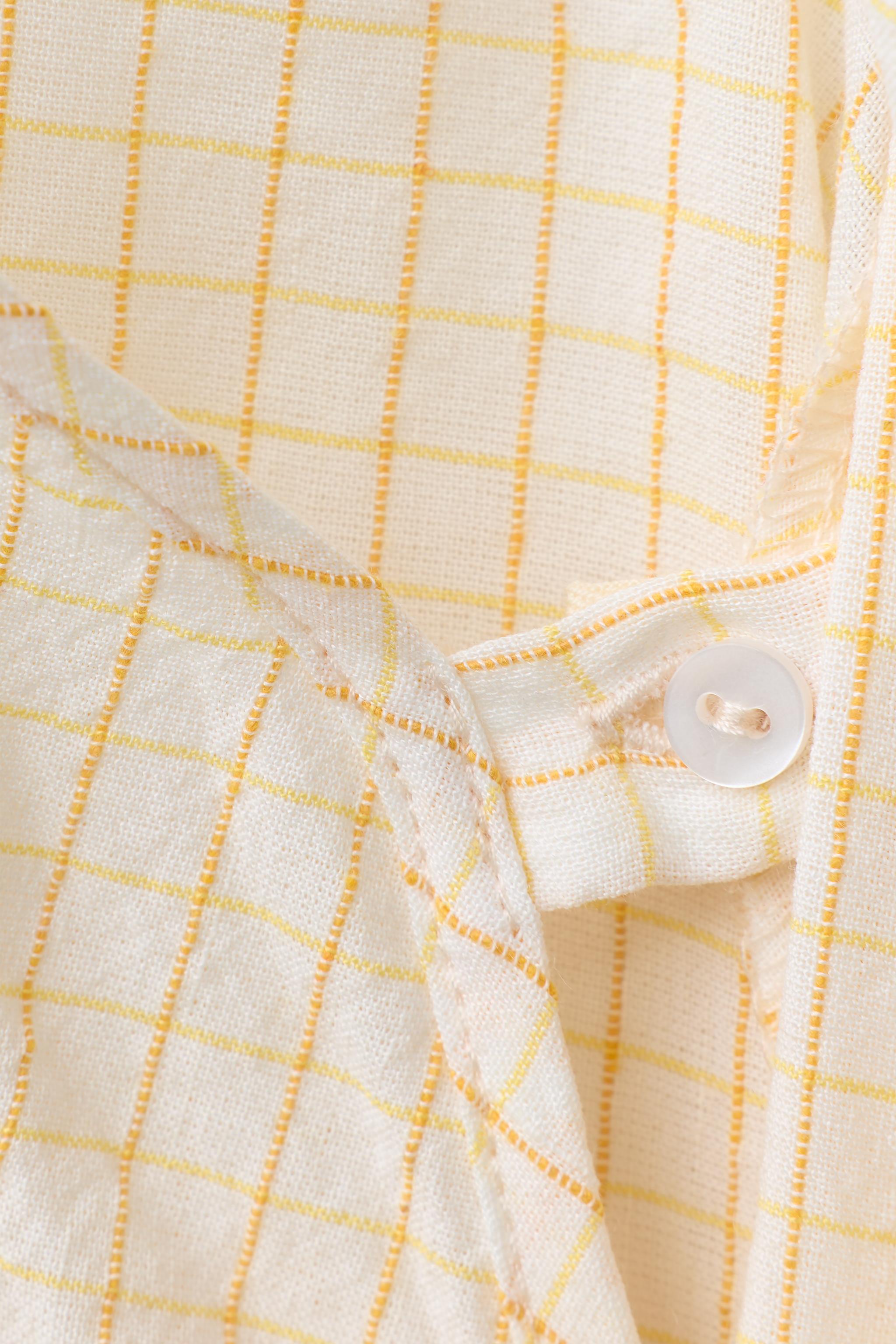 PLAID LINEN BLEND ROMPER
